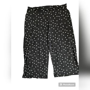 Jolie & Joy Black and White Polka Dot Cropped Semi Sheer Pants Size 3X
